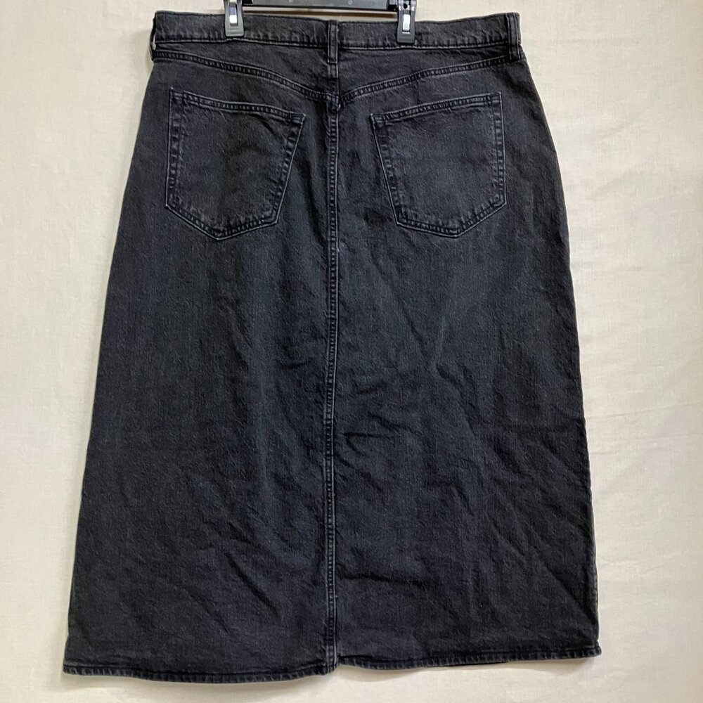 NWT Universal Thread Women's Size 16 Black A-line Midi Denim High Rise Skirt - Picture 11 of 13
